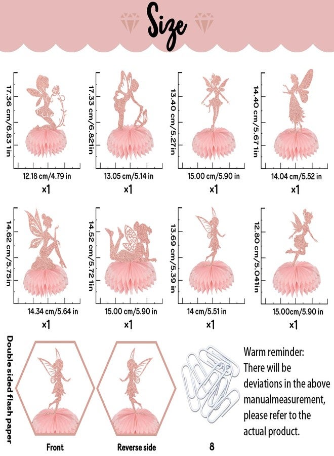 WFKLDF 8 Pcs Fairy Honeycomb Centerpieces Fairy Centerpieces for Tables Fairy Birthday Baby Shower Party Decorations Fairy Themed Party Decor Supplies - Image 2