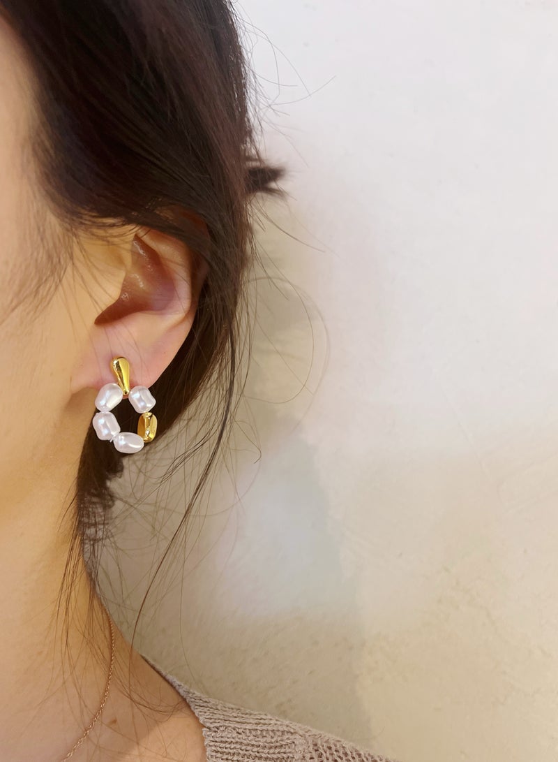 حانا 925 الفضة الاسترليني تقليد اللؤلؤ أقراط مسامير للنساء والفتيات