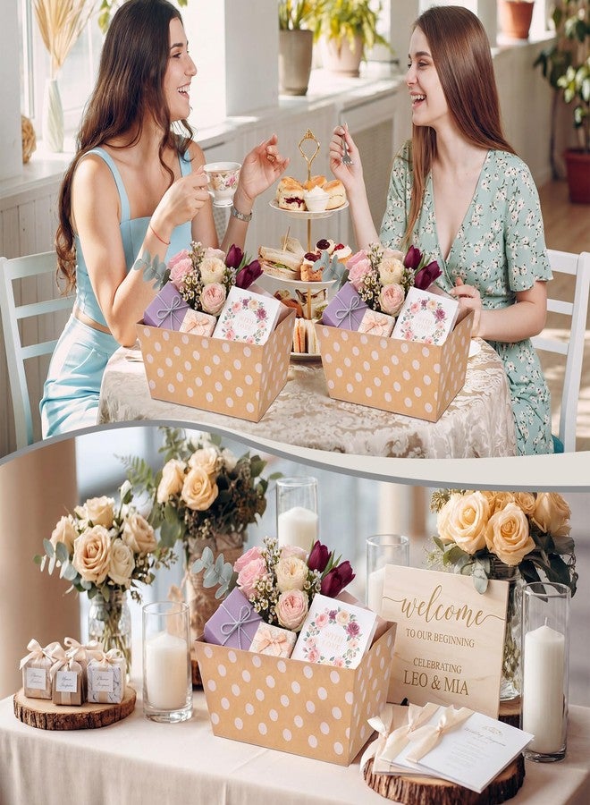 Funnymoom 12 Pcs Polka Dot Kraft Basket for Gifts Empty with Cellophane Bags & Pull Bows for Wedding Summer Celebrations Anniversaries Birthday Party - Image 2