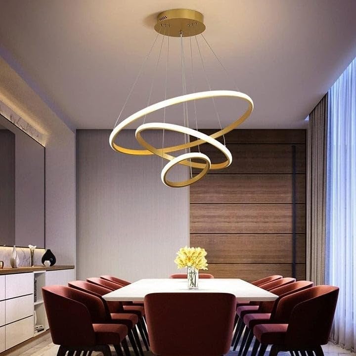 CORALTREE CORAL TREE 3 Ring LED Pendant Wall Light with 3 Color Changing Option for Indoor Living Room Bedroom Office Home Decoration Light- Warm White - Image 4