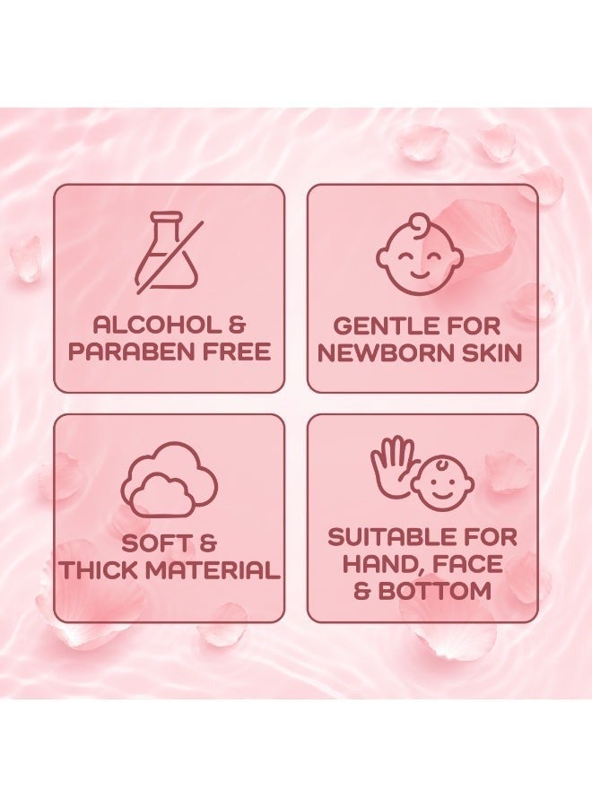 Bodyform Baby Rose Water Wipes, 12 Packs of 72 Count (864 Wipes) — Soft Thick Wipes with Rose Geranium Oil, Alcohol & Paraben Free, Gentle for Hands, Face & Bottom - Image 4