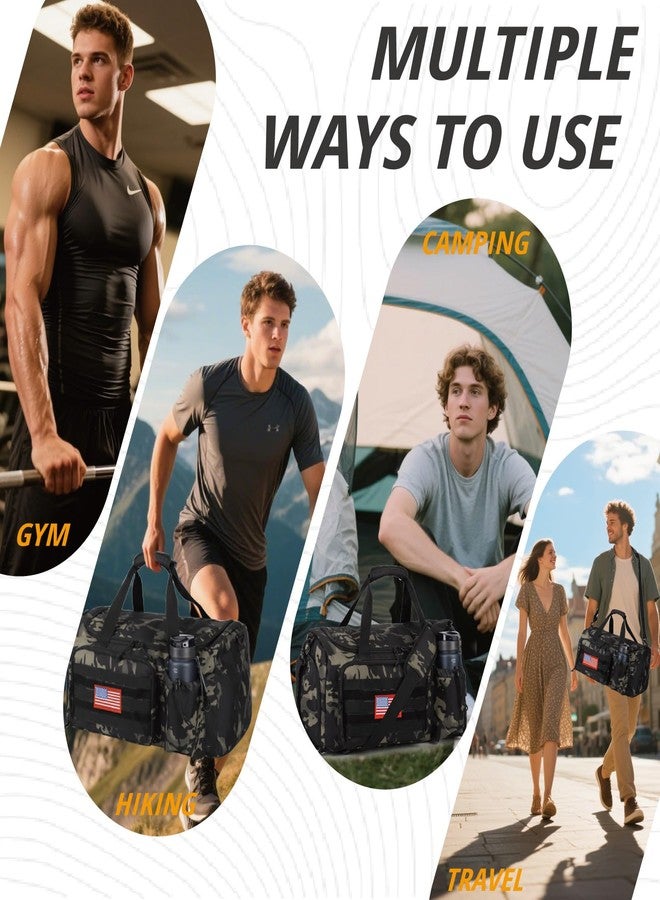 ATRIPACK Tactical Gym Bag for Men, 40L Large Capacity Duffle Bags with Shoes Compartment, Sports Bag with wet compartment, Multi-functional Weekend Bags Suitable for Travel, Camping,hiking - Image 2