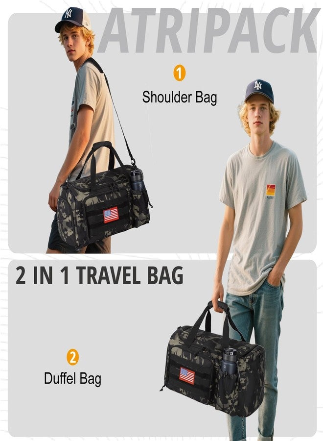 ATRIPACK Tactical Gym Bag for Men, 40L Large Capacity Duffle Bags with Shoes Compartment, Sports Bag with wet compartment, Multi-functional Weekend Bags Suitable for Travel, Camping,hiking - Image 5