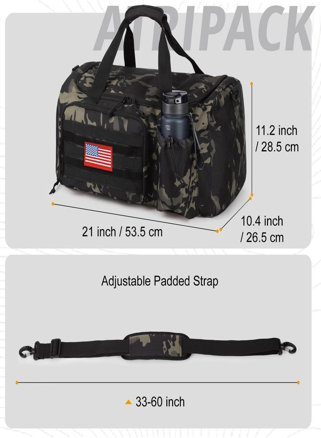 ATRIPACK Tactical Gym Bag for Men, 40L Large Capacity Duffle Bags with Shoes Compartment, Sports Bag with wet compartment, Multi-functional Weekend Bags Suitable for Travel, Camping,hiking - Image 4