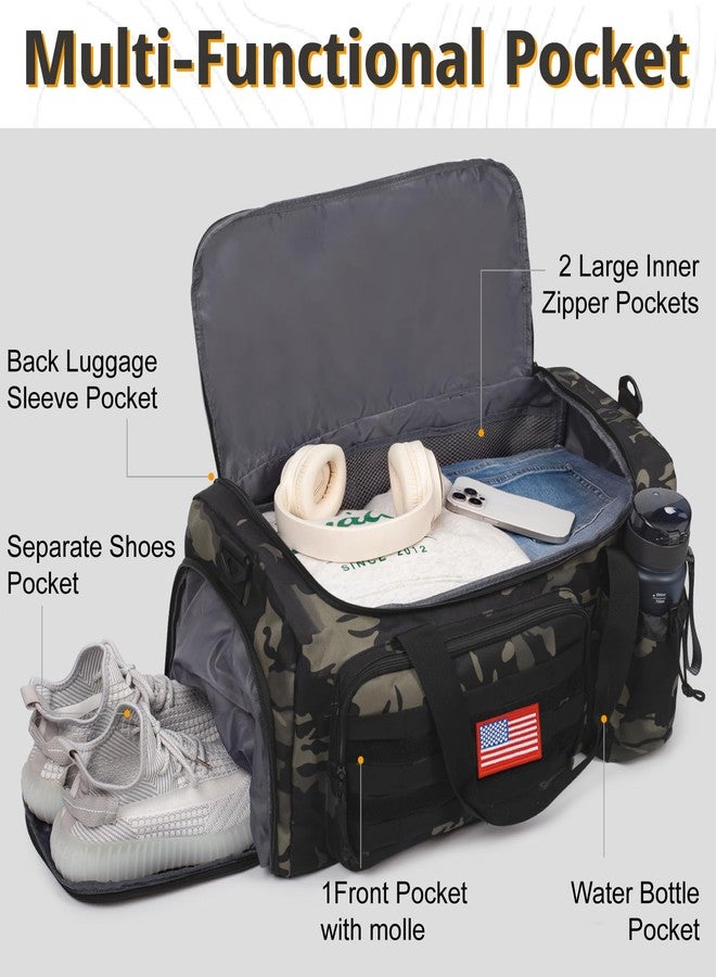 ATRIPACK Tactical Gym Bag for Men, 40L Large Capacity Duffle Bags with Shoes Compartment, Sports Bag with wet compartment, Multi-functional Weekend Bags Suitable for Travel, Camping,hiking - Image 3