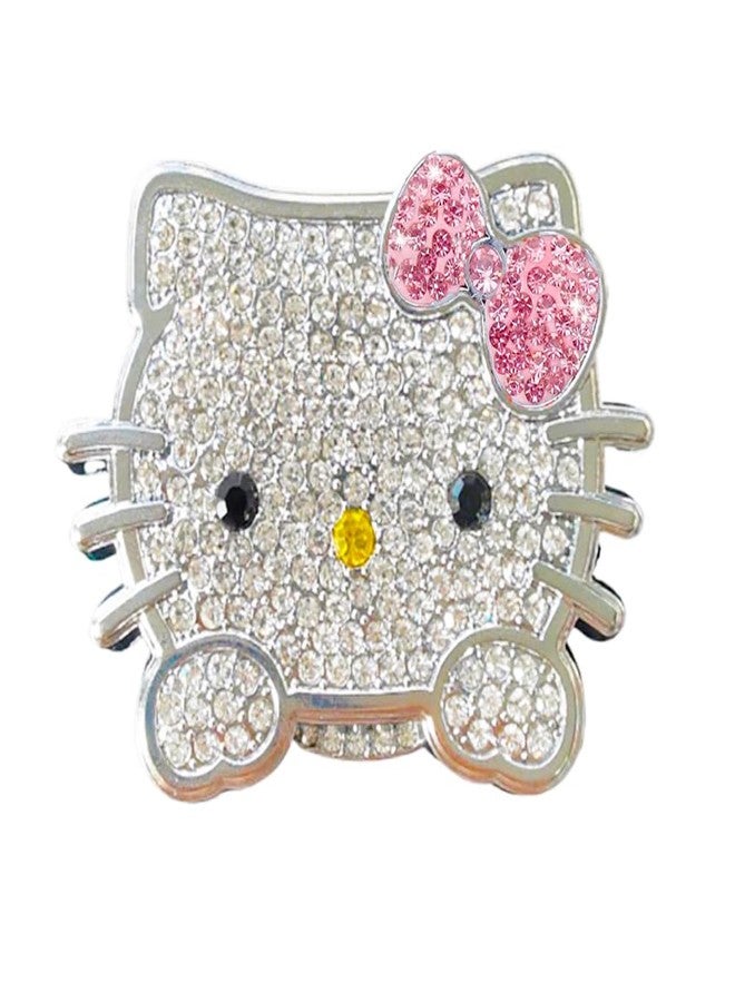 DSkoiph غطاء زر تشغيل محرك السيارة من ديسكويف، إكسسوارات سيارات براقة، قطة لطيفة، غطاء زر تشغيل/إيقاف محرك السيارة مرصع بأحجار الراين الكريستالية (وردي) - Image 1