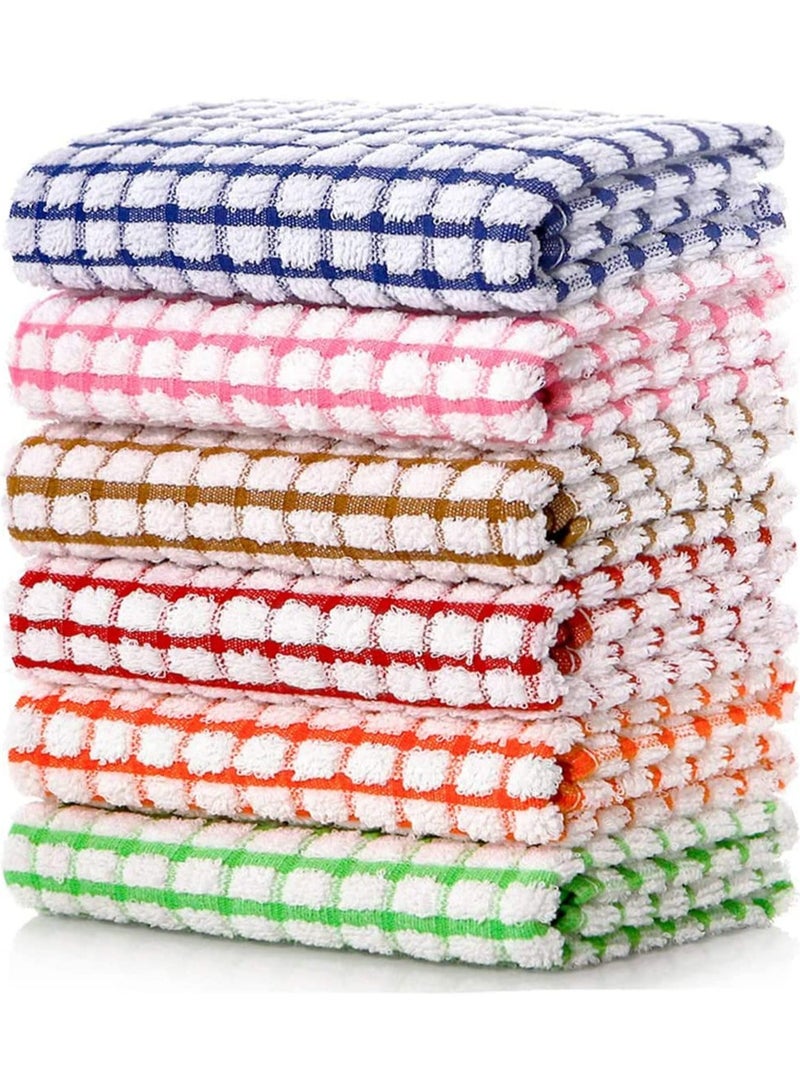 Kitchen Dish Towels, 16 Inch x 25 Inch Bulk Cotton Kitchen Towels, 6 Pack Dish Cloths for Dish Rags for Drying Dishes Clothes and Dish Towels - Image 1