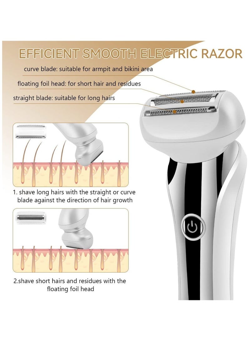 SYOSI Electric Razor for Women, Cordless Rechargeable Bikini Trimmer Painless Razor, Waterproof Hair Remover with LED Display - Image 2