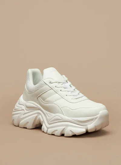 MISSY Women's Missy Panelled Textured Lace-Up Chunky Sneakers