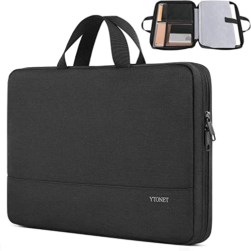 Ytonet Laptop Case 15.6 Inch, Water Resistant Laptop Bag Sleeve for Men Women Slim Coputer Cover TSA Computer Case Carrying Bag with Handle, Compatible with Lenovo HP Dell Apple Notebooks Black - Image 1