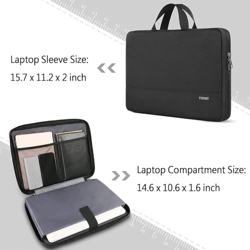 Ytonet Laptop Case 15.6 Inch, Water Resistant Laptop Bag Sleeve for Men Women Slim Coputer Cover TSA Computer Case Carrying Bag with Handle, Compatible with Lenovo HP Dell Apple Notebooks Black - Image 3