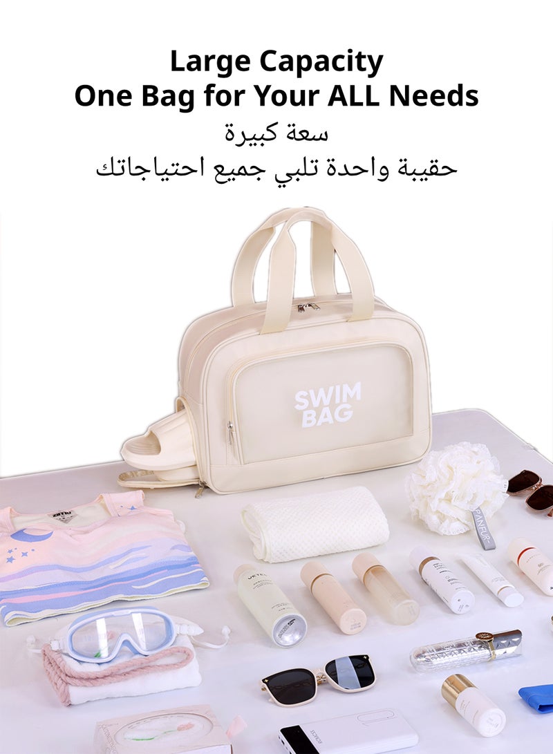 سيدارويف حقيبة سباحة مع حجرة منفصلة للأحذية | حقيبة حمل مقاومة للماء والرطوبة للسباحة والجيم والسفر | سعة تخزين كبيرة وجيوب جيدة التهوية للرجال والنساء والأطفال - Image 2