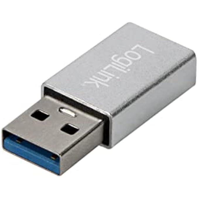 Logilink AU0056 - USB 3.2 GEN1 TYPE-C ADAPTER, USB-A (MALE) TO USB-C (FEMALE), SILVER - Image 1