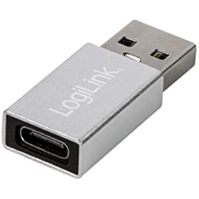 Logilink AU0056 - USB 3.2 GEN1 TYPE-C ADAPTER, USB-A (MALE) TO USB-C (FEMALE), SILVER - Image 2