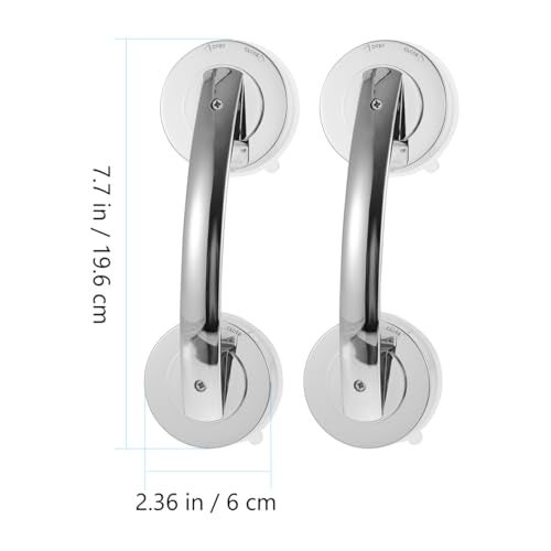 IWOWHERO Suction Cup Door Handles 2Pack Portable Bathroom Grab Bars for Shower Glass Doors Easy Install on Smooth Surfaces Safety Support - Image 3