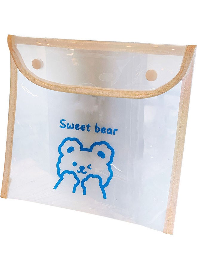 NIBEMINENT Printed Document Bag Clear/Blue/Beige - Image 1