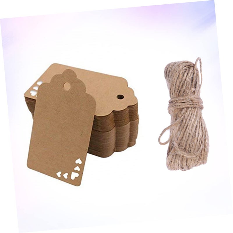 Wavy Heart Shaped Kraft Paper Tags With Twine Blank Scalloped Labels For Jewelry Crafts Scrapbooking Size 1 - Image 4