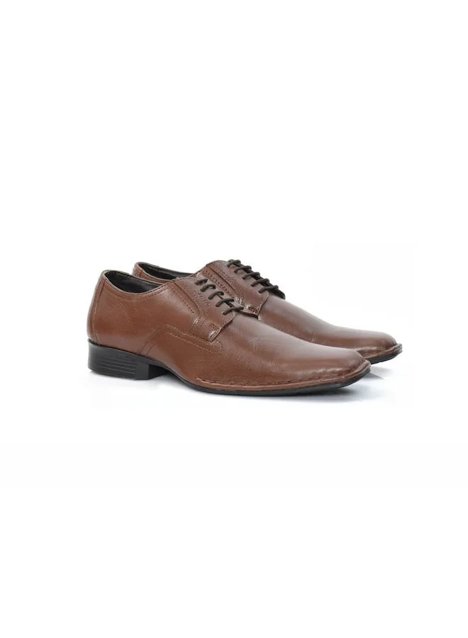ATTILIO Mens Oxford Derby Slip On Comfort Brown Tan Leather Work Office Formal Occasion Party Casual Wear Italian Design Anti Skid Padded Insole Premium Shoes