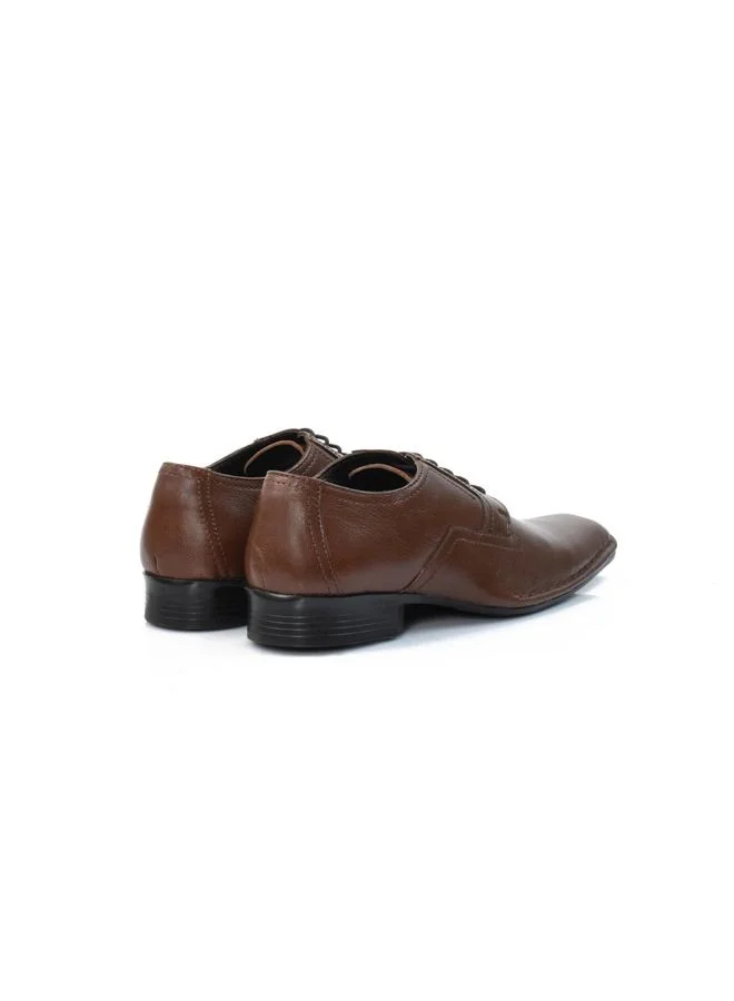 ATTILIO Mens Oxford Derby Slip On Comfort Brown Tan Leather Work Office Formal Occasion Party Casual Wear Italian Design Anti Skid Padded Insole Premium Shoes