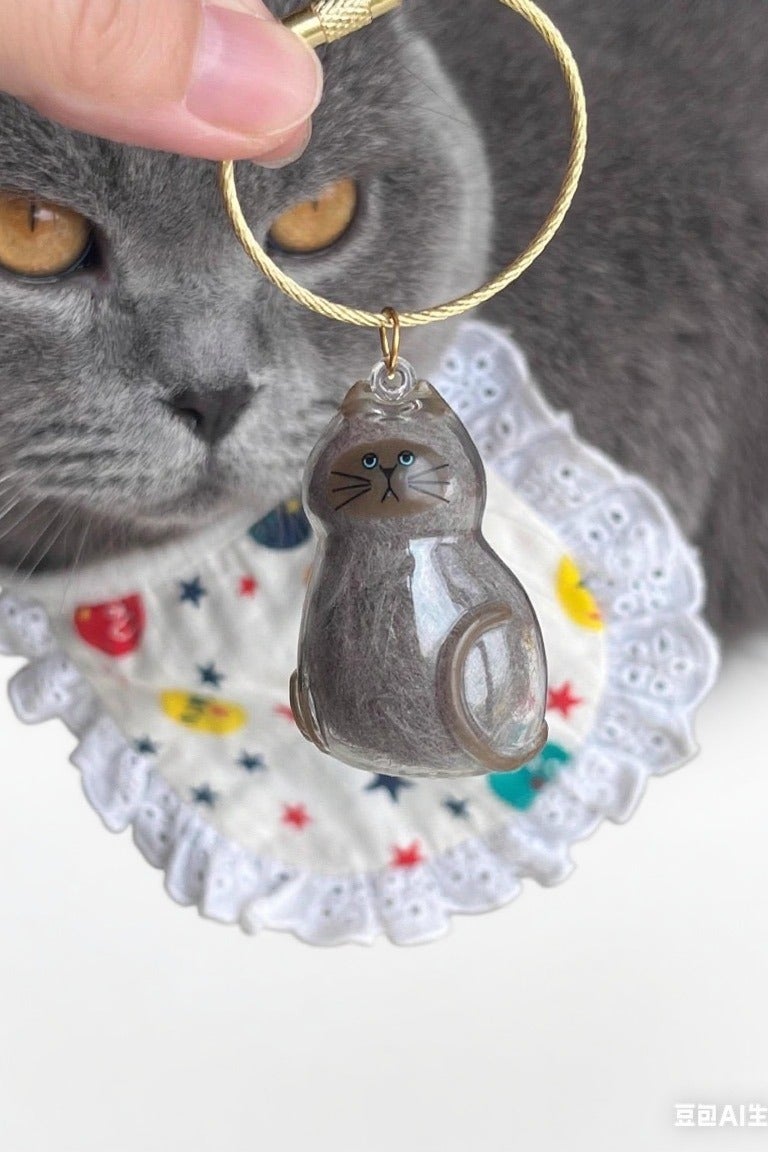 سلسلة مفاتيح قطة نائمة أكريليك شفافة تصميم قطة لتخزين شعر الحيوانات تذكار فرو هدية صغيرة زينة قطة اكسسوار حقيبة تذكاري لطيف DIY - Image 4