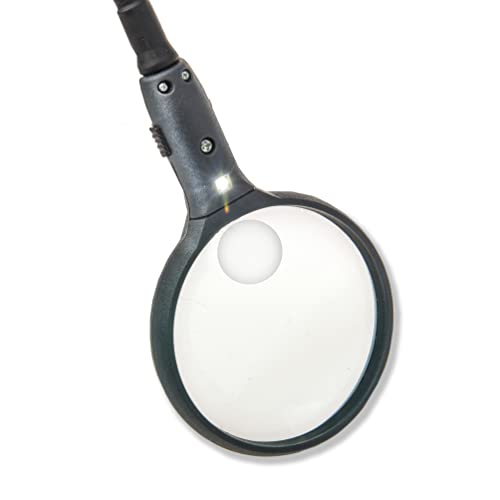 Carson BoaMag 2.5x LED Lighted Flexible Neck Magnifier with 5x Spot Lens and a Flashlight (SM-22) - Image 2