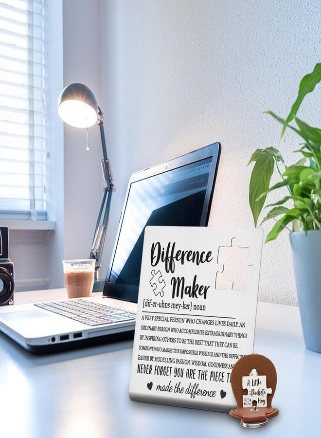 VYNWPDFLI Difference Maker Gift, Inspirational Pocket Hug Stainless Steel Plaque, You Are the Piece That Made the Difference, 4x4Inch,LPP3 - Image 3