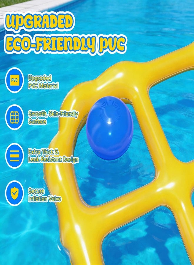 ماكس فن لعبة إكس أو في المسبح، مجموعة لوح عائم عملاق قابل للنفخ مع 10 كرات، لعبة حفلات مائية للأطفال والكبار والمراهقين، أنشطة خارجية لحفلات الصيف المائية في الفناء الخلفي والشاطئ والحديقة - Image 2