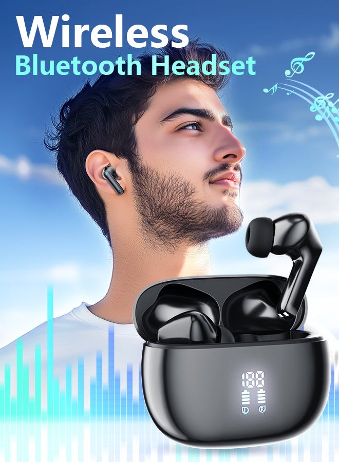 Litus Earbuds wireless bluetooth Earphones,30H Playtime,IPX5, Bluetooth 5.3,LED Display, HIFI Sound, Compatible with iPhone & Android - Image 1