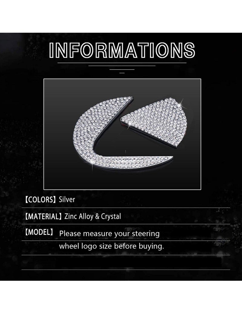 Excefore Bling Bling Steering Wheel Logo Caps Compatible with for Lexus, DIY Diamond Crystal Emblem Accessories Interior Decorations for Women, Compatible with for Lexus Before 2014（Small） - Image 2