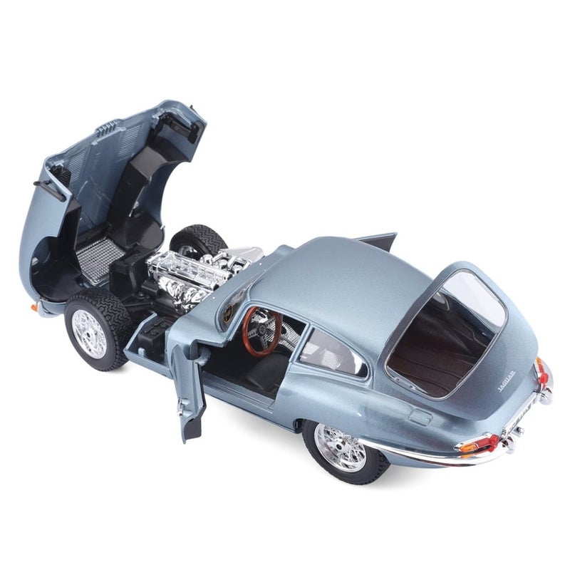 Bburago - Jaguar E-type Coupe (1961) 1/18 Diecast Model - Silver Blue - 18-12044 - Image 4