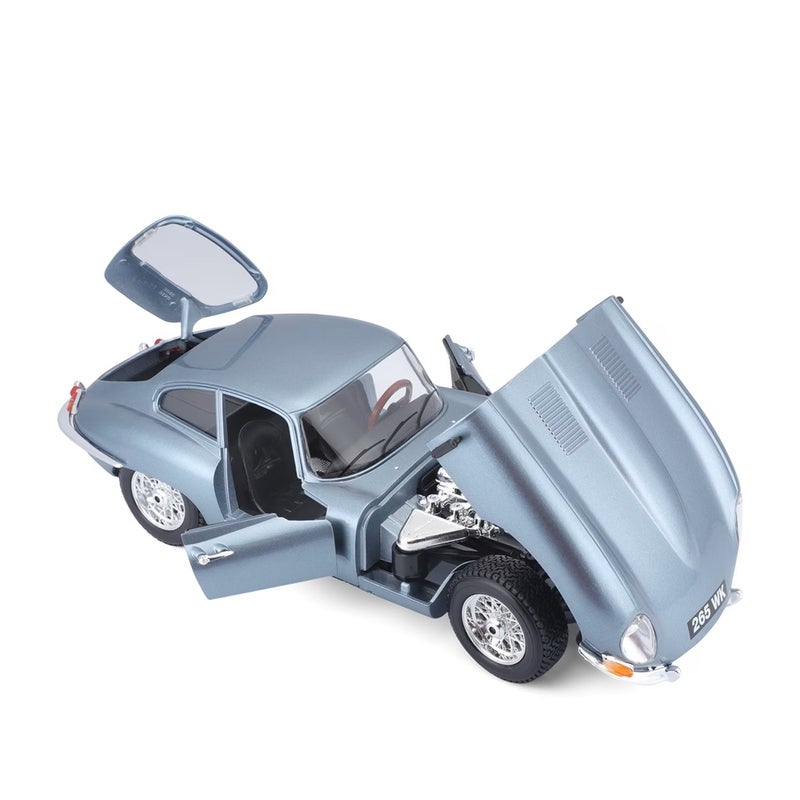 Bburago - Jaguar E-type Coupe (1961) 1/18 Diecast Model - Silver Blue - 18-12044 - Image 2