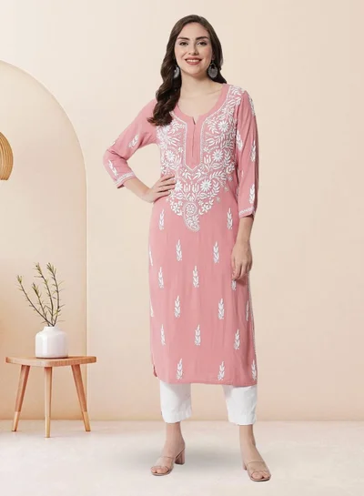 الايا كورتا رايون شيكانكاري مطرزة يدويًا للنساء-AL3451