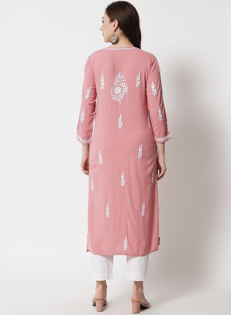 الايا كورتا رايون شيكانكاري مطرزة يدويًا للنساء-AL3451  - Image 2
