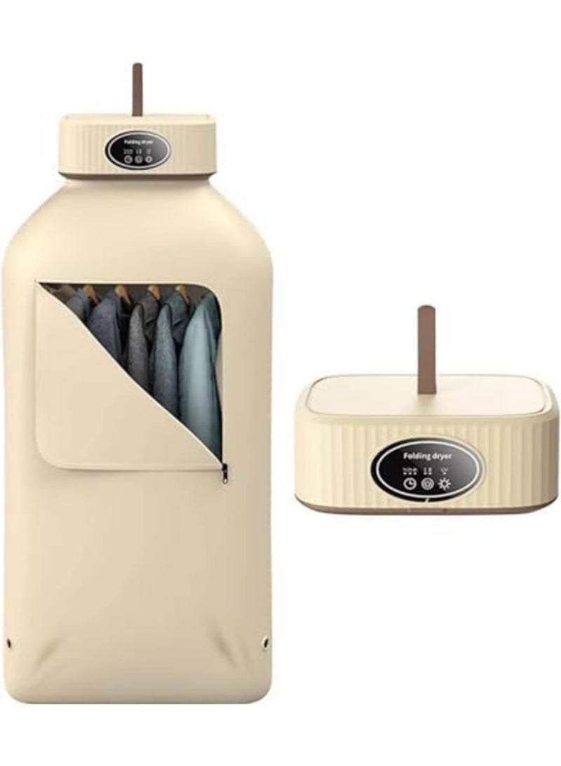 SYOSI 600W Foldable Clothes Dryer Machine, Electric Portable Mini Drying Machine with Digital Panel  Timer, Multifunctional Compact Dryer for Home, Underwear, Socks, RV, Dorm, Travel, Apartment (White) - Image 1