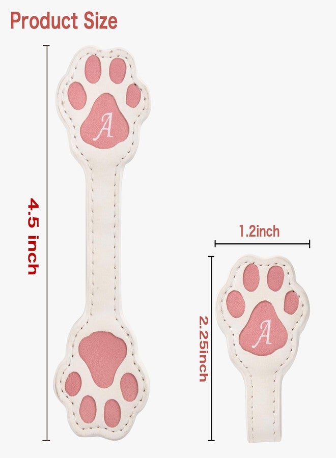 Nerien Personalized Magnetic Leather Bookmark - Cat Paw Shape Bookmarks for Men Wemen, Magnet Book Marks Reading Lovers, Cute Cool Unique Embosser Custom Book Markers for Mens Funny Best Gifts (A) - Image 2