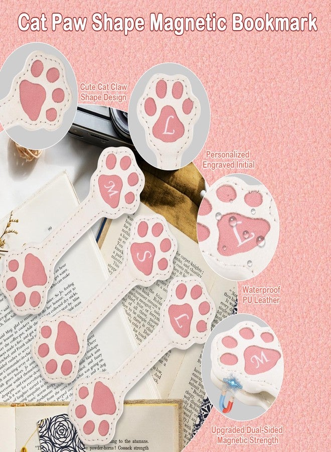 Nerien Personalized Magnetic Leather Bookmark - Cat Paw Shape Bookmarks for Men Wemen, Magnet Book Marks Reading Lovers, Cute Cool Unique Embosser Custom Book Markers for Mens Funny Best Gifts (A) - Image 3
