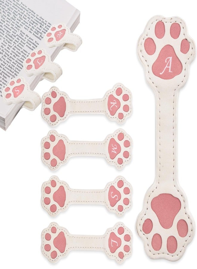 Nerien Personalized Magnetic Leather Bookmark - Cat Paw Shape Bookmarks for Men Wemen, Magnet Book Marks Reading Lovers, Cute Cool Unique Embosser Custom Book Markers for Mens Funny Best Gifts (A) - Image 1