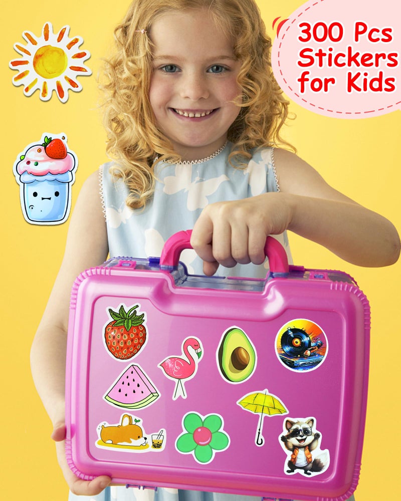 Eoaod 300Pcs Water Bottle Stickers for Kids, Cute Stickers for Water Bottles, Vinyl Waterproof Aesthetic Laptop Sticker Pack Classroom Prizes Skateboard for Kids Teens Girls Students - Image 5