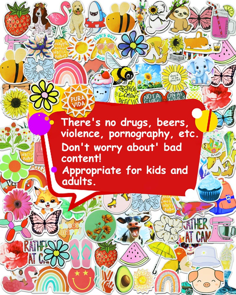 Eoaod 300Pcs Water Bottle Stickers for Kids, Cute Stickers for Water Bottles, Vinyl Waterproof Aesthetic Laptop Sticker Pack Classroom Prizes Skateboard for Kids Teens Girls Students - Image 4