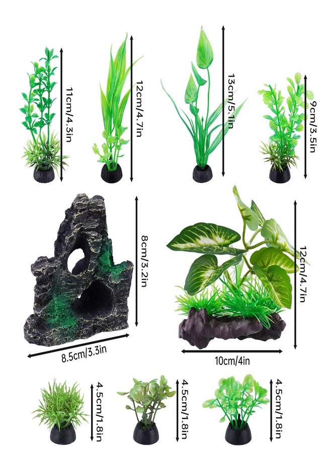 ان اي هوم مجموعة زينة أحواض السمك الاصطناعية الواقعية من ني هوم، 9 قطع، تتضمن قاعدة ثقيلة من الخشب الطافي، وجبل صخري، ونباتات مائية، وزينة خضراء لا تتلاشى ألوانها، مناسبة لأحواض أسماك المياه العذبة أو المالحة. - Image 2