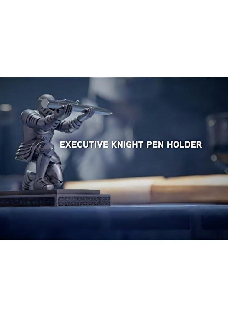 SYOSI Executive Knight Pen Holder  Personalized decoration Desk Accessory Stationery organizer, creative Pen Stand Decorative Gift for Office Red  - Image 5