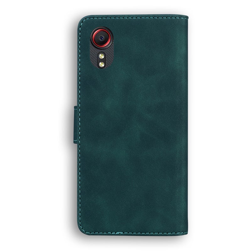 BURAQ Case Cover For Samsung Galaxy Xcover 5 Skin Feel Pure Color Flip Leather Phone Case(Green) - Image 3