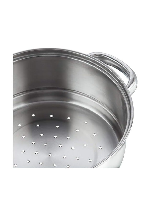 2 Layer Stainless Steel Steam Pot with Glass Lid | Steam Pot for Preparing Healthy Foods | Steam Pot for Preparing Vegetables, Mento, Couscous and Seafood and Other Sheathy Dishes - Image 2