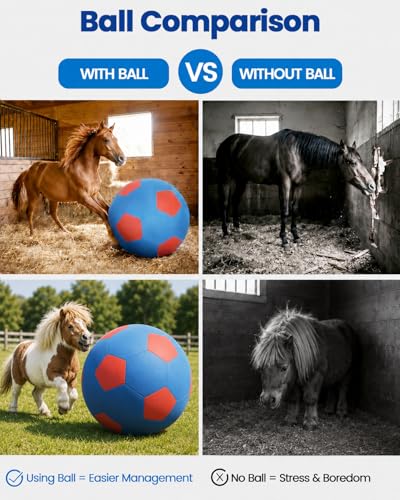 ANC POP Herding Ball for Horse Ball & Cover 40" Large for Play Herding Ball Horse Toys for Horse (Blue & Red) - Image 4