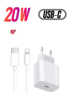 For Iphone 20w Charger Apple 11/12/13 Usb-c To Lightning Power Adapter 1m Data Cable Eu Plug