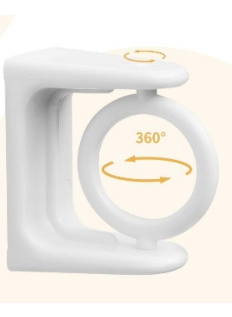 Universal rotating curtain rod hook, adhesive type hole free rod clamp, telescopic rod, adhesive hook, door curtain rod fixing device, bracket - Image 1