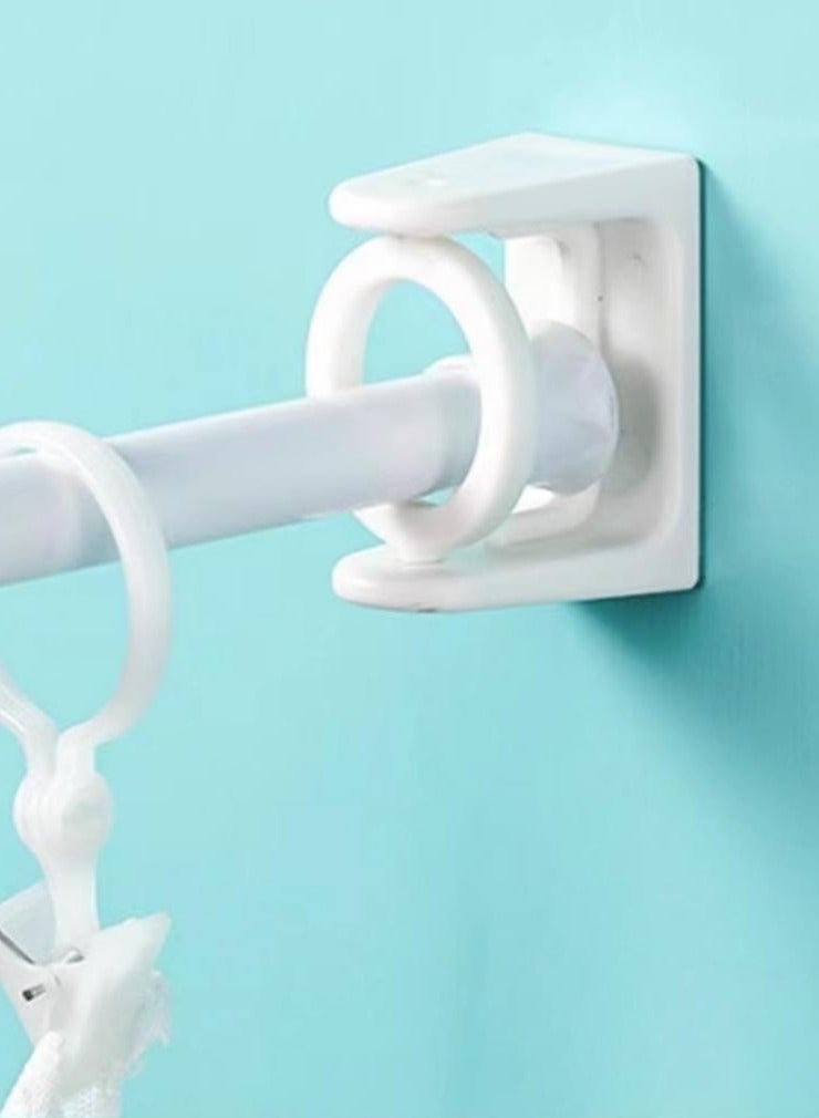 Universal rotating curtain rod hook, adhesive type hole free rod clamp, telescopic rod, adhesive hook, door curtain rod fixing device, bracket - Image 2