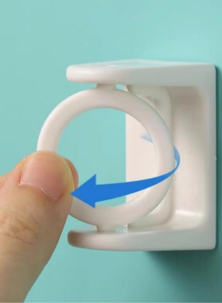 Universal rotating curtain rod hook, adhesive type hole free rod clamp, telescopic rod, adhesive hook, door curtain rod fixing device, bracket - Image 3