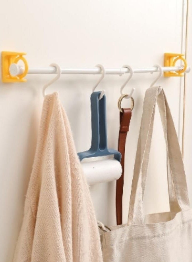 Universal rotating curtain rod hook, adhesive type hole free rod clamp, telescopic rod, adhesive hook, door curtain rod fixing device, bracket - Image 4