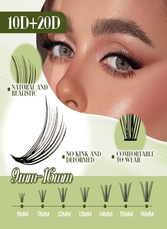 FADVAN DIY Lash Extension Kit 10D+20D Volume Lash Clusters Kit with Lash Bond and Seal 280 pcs Thick Individual Lashes 9-16 mm D Mink Lashes Cluster, Lash Cluster Remover and Tweezers - Image 3